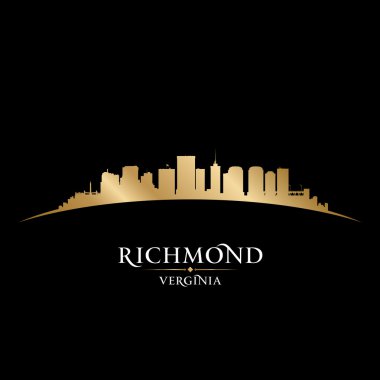 Richmond virginia city siluet siyah arka plan