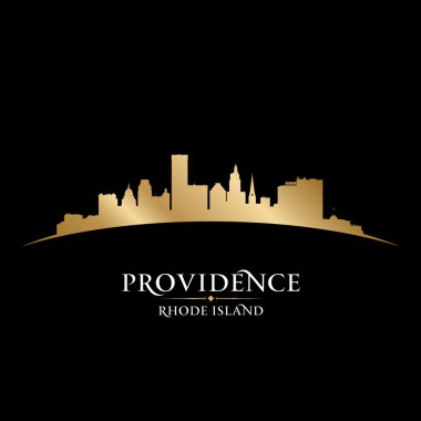 Providence rhode Island city siluet siyah arka plan