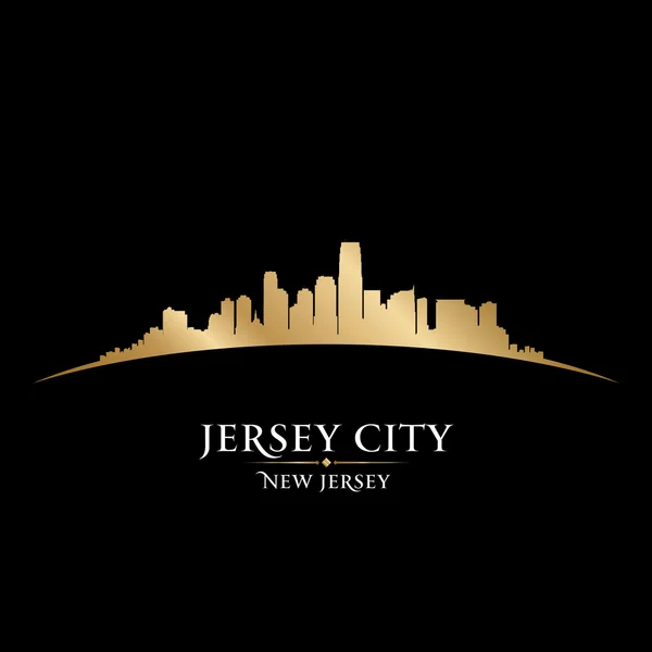 Jersey città New Jersey skyline silhouette sfondo nero — Vettoriale Stock