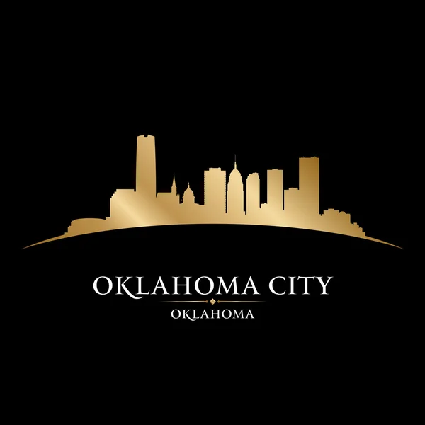 Oklahoma ciudad silueta negro fondo — Vector de stock