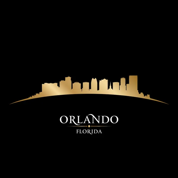 Orlando Florida silueta de la ciudad fondo negro — Archivo Imágenes Vectoriales