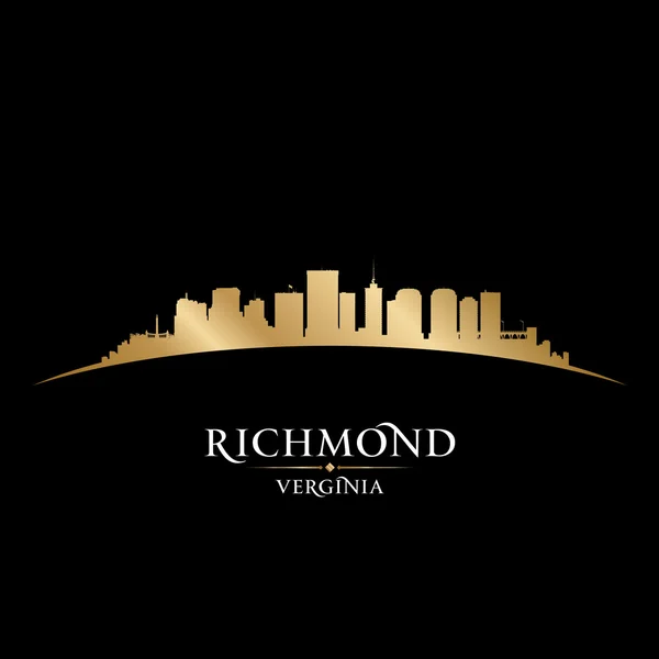 Richmond virginia city siluet siyah arka plan — Stok Vektör