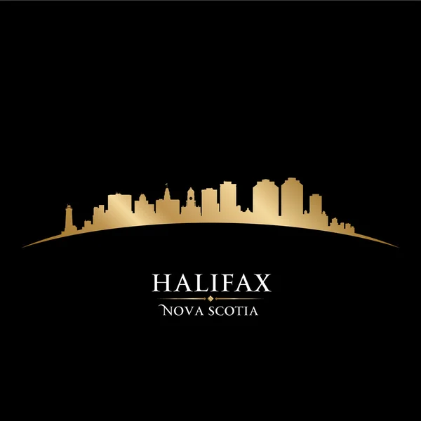 Halifax nova scotia Kanada şehir manzarası siluet siyah backgro — Stok Vektör