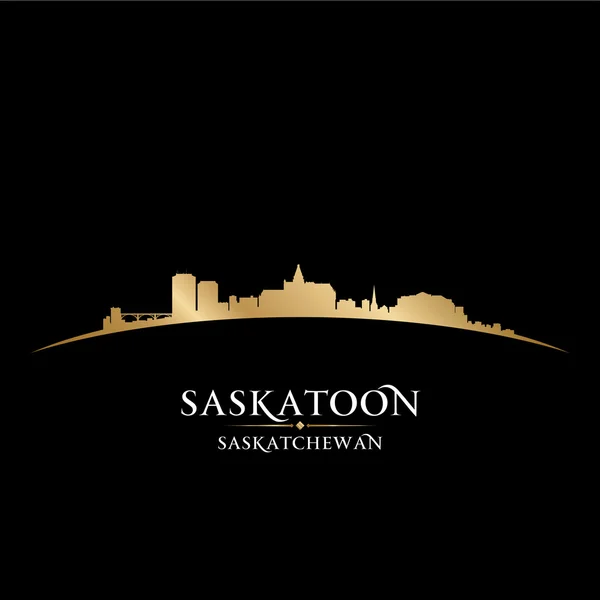 Saskatoon, saskatchewan canada stad skyline van silhouet zwarte rug — Stockvector