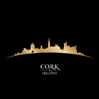 cork İrlanda şehir manzarası siluet siyah arka plan