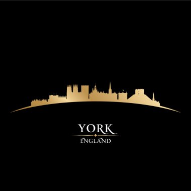 York İngiltere'de şehir manzarası siluet siyah arka plan