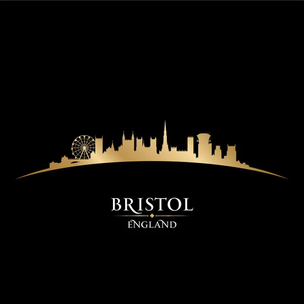 Bristol Engeland stad skyline van silhouet zwarte achtergrond — Stockvector