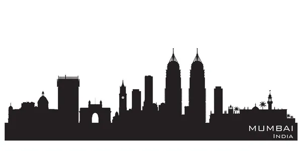 Mumbai india city skyline vektorsilhouette — Stockvektor