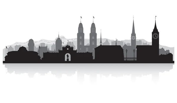 Zurich Suisse silhouette de la ville — Image vectorielle