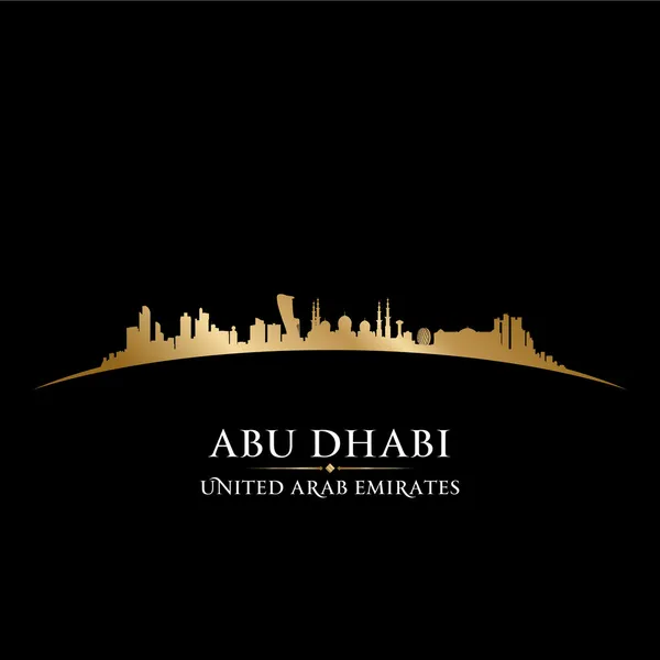 Abu dhabi uae city skyline Silhouette schwarzer Hintergrund — Stockvektor