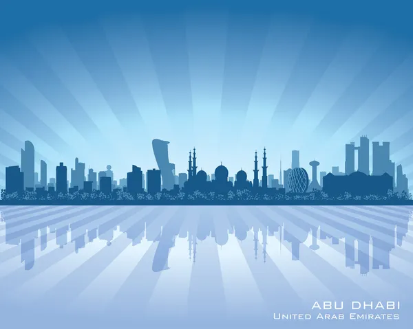 Abu Dhabi UAE city skyline vector silhouette — Stock Vector