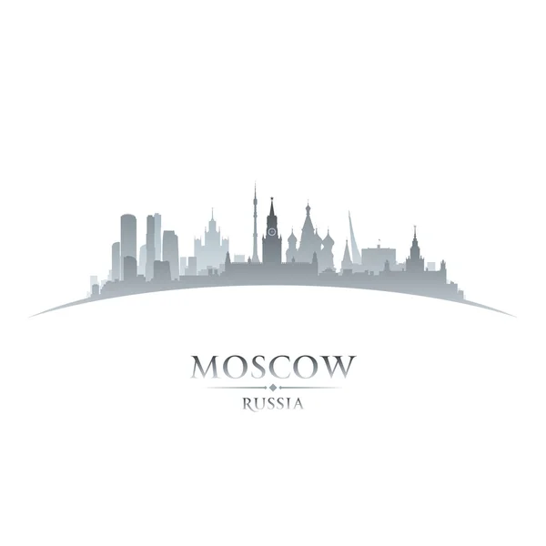 Moscú Rusia ciudad skyline silueta fondo blanco — Archivo Imágenes Vectoriales