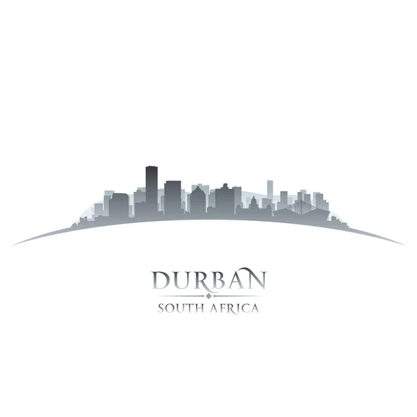 Durban Sudáfrica ciudad skyline silueta fondo blanco — Vector de stock