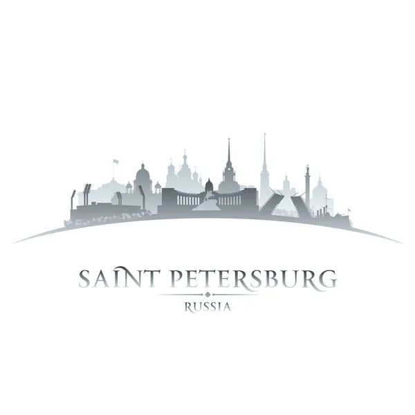 Sint-petersburg Rusland stad skyline van silhouet witte achtergrond