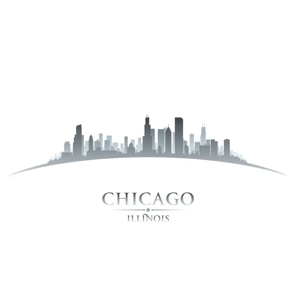 Chicago Illinois şehir manzarası siluet beyaz arka plan