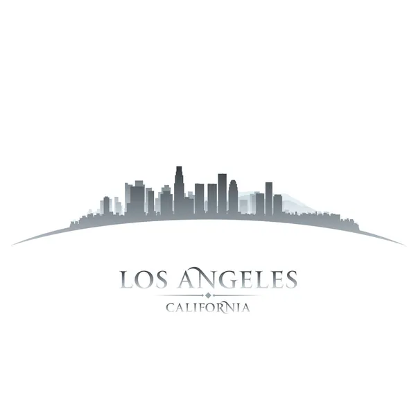 Los Angeles Califórnia cidade skyline silhueta branco fundo — Vetor de Stock