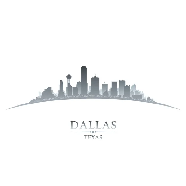 Dallas Texas ciudad skyline silueta fondo blanco — Archivo Imágenes Vectoriales