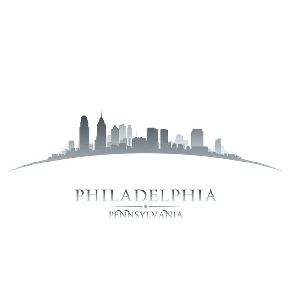 Filadelfia Pennsylvania ciudad skyline silueta blanco backgrou — Archivo Imágenes Vectoriales