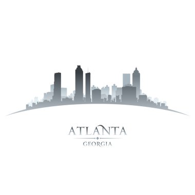 Atlanta georgia şehir manzarası siluet beyaz arka plan