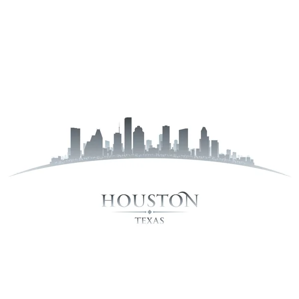 Houston texas city skyline siluet beyaz arka plan