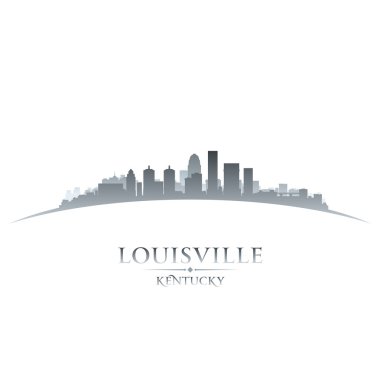 Louisville kentucky şehir manzarası siluet beyaz arka plan