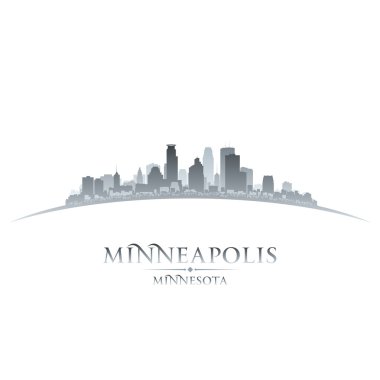 Minneapolis Minnesota city skyline silhouette white background clipart