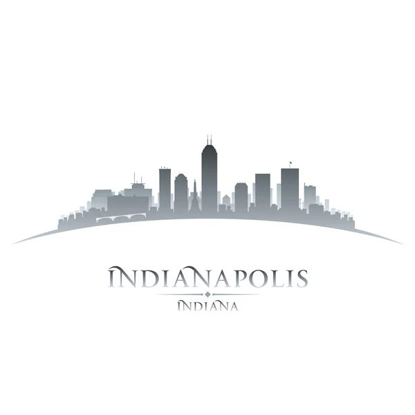 Indianapolis Indiana cidade skyline silhueta branco fundo — Vetor de Stock