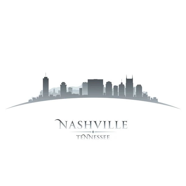 Nashville tennessee şehir manzarası siluet beyaz arka plan — Stok Vektör