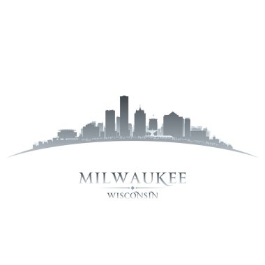 Milwaukee, wisconsin şehir manzarası siluet whitek arka