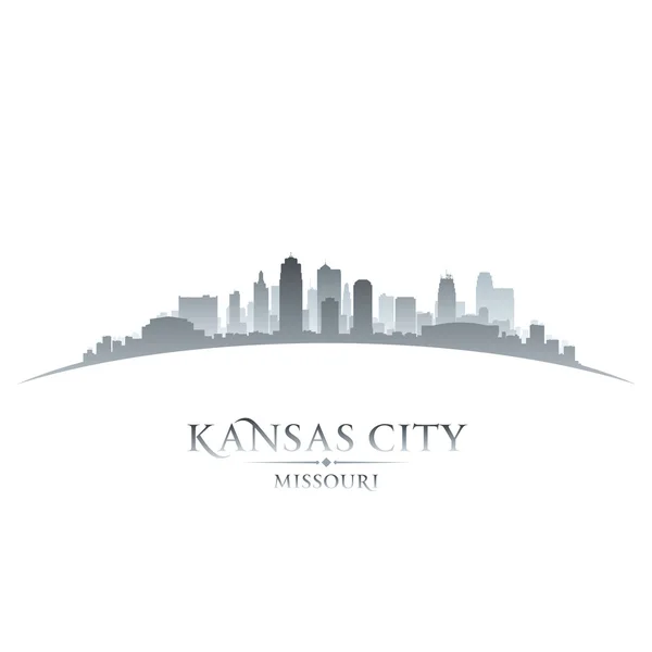 Kansas city missouri panoramę sylwetka białe tło — Wektor stockowy