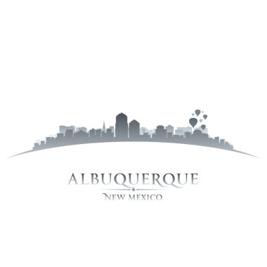 Albuquerque yeni mexico city skyline siluet beyaz arka plan