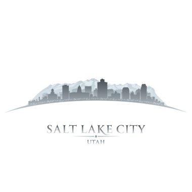 salt lake city utah siluet beyaz arka plan