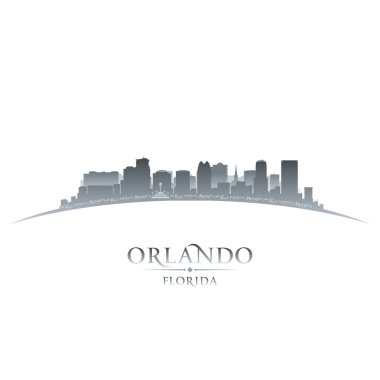 Orlando florida şehir silueti beyaz arka plan