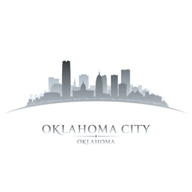 Oklahoma city siluet beyaz arka plan