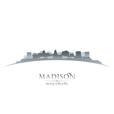 Madison Wisconsin city silhouette white background clipart