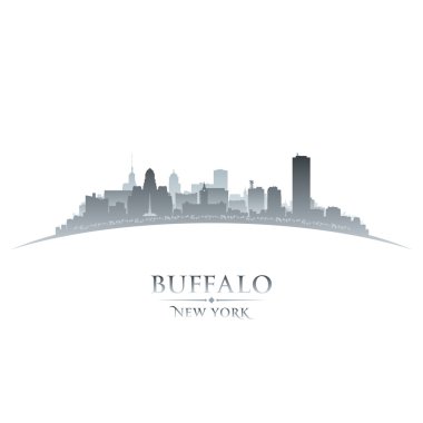 New york şehir silüeti siluet beyaz arka plan, bufalo
