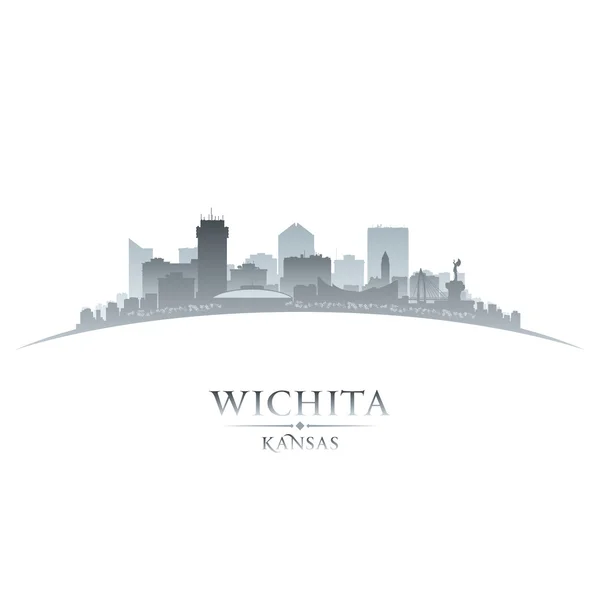 Wichita Kansas ciudad silueta fondo blanco — Vector de stock