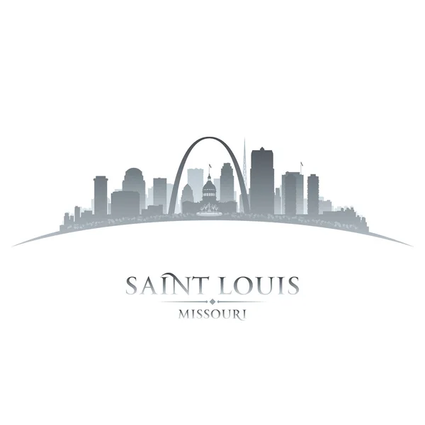 Saint Louis Missouri cidade silhueta fundo branco — Vetor de Stock