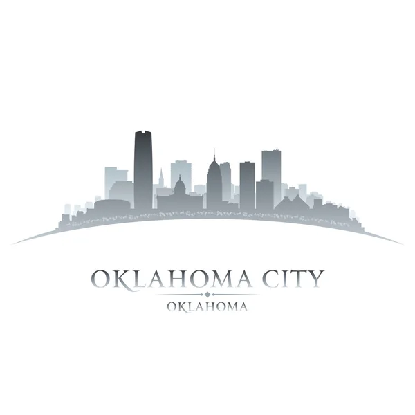 Oklahoma ciudad silueta fondo blanco — Vector de stock