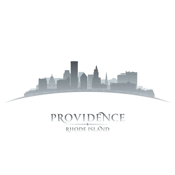 Providence Rhode Island silueta de la ciudad fondo blanco — Vector de stock