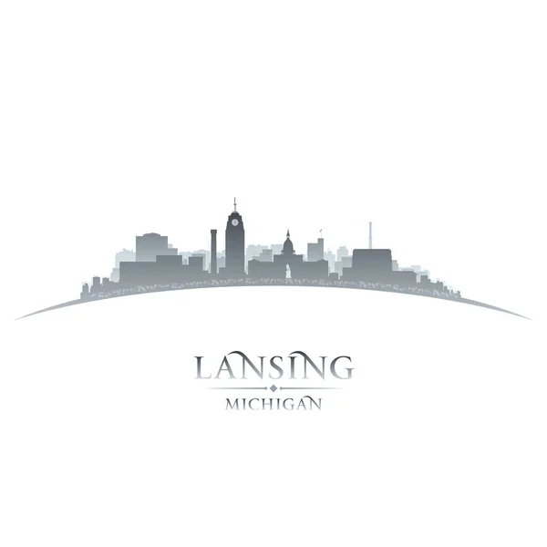 Lansing Michigan ciudad silueta fondo blanco — Archivo Imágenes Vectoriales