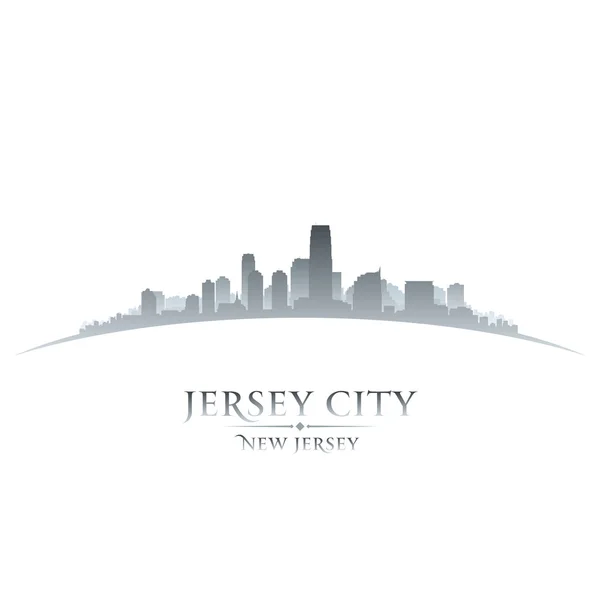 Джерсі-Сіті Нью-Джерсі skyline силует білий фон — стоковий вектор