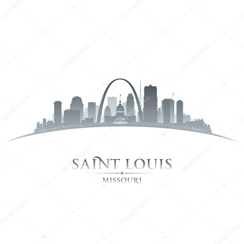 Saint Louis Missouri city silhouette white background