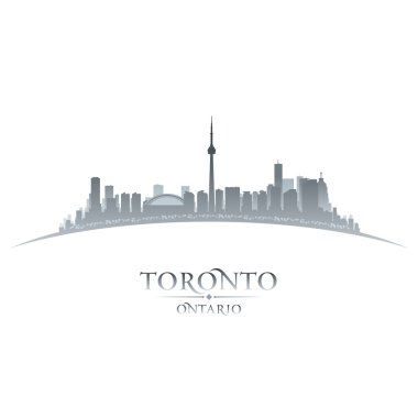 Toronto ontario Kanada şehir manzarası siluet beyaz arka plan
