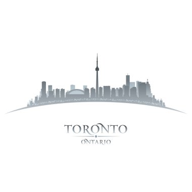 Toronto Ontario Canada city skyline silhouette white background clipart