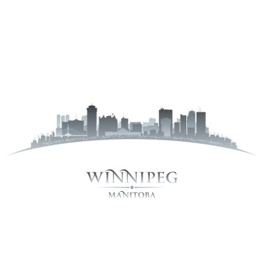 Winnipeg Manitoba Canada city skyline silhouette white backgroun clipart