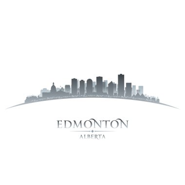 Edmonton alberta Kanada şehir manzarası siluet beyaz arka plan