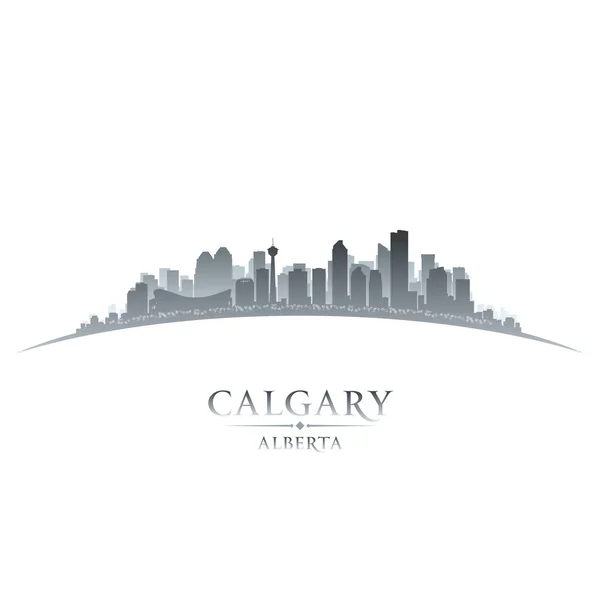 Calgary alberta Καναδά πόλη στον ορίζοντα σιλουέτα λευκό φόντο — Διανυσματικό Αρχείο