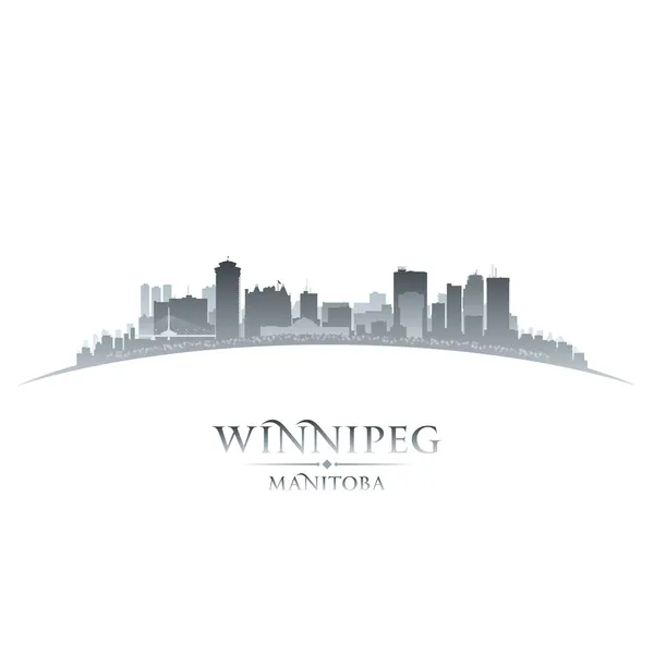 Winnipeg Manitoba Canadá ciudad skyline silueta fondo blanco — Archivo Imágenes Vectoriales