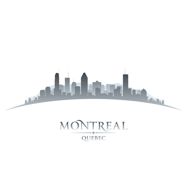 Montreal Quebec Canada city skyline silhouette white background